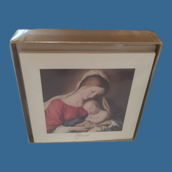 Madonna & Child Crane & Co. Rare Vintage Christmas Blessing Greeting Card BoxSet - Picture 5 of 8